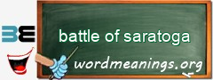 WordMeaning blackboard for battle of saratoga